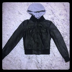 Black faux leather jacket